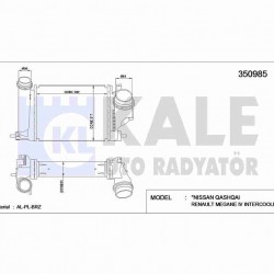 TURBO RADYATÖRÜ (INTERCOOLER) QASHQAI 14= 1.6 DCI / X-TRAIL 13= 1.6DCI / KADJAR / MEGANE / TALISMAN