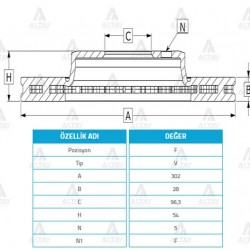 FREN DİSKİ SORENTO 02-10 / ÖN HAVALI 302-5
