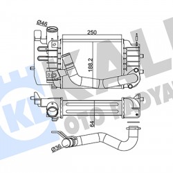 TURBO RADYATÖRÜ (INTERCOOLER) COROLLA 07-12 / YARIS 06-12 / AURIS 07-12 D4D / VERSO