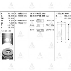 PİSTON SEGMANLI CANTER 515 / 635 STD PİSTON SEGMANLI CANTER 515 / 635 STD
