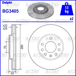 FREN DİSKİ ASTRA H 04-10 / ASTRA G 98-07 / ZAFIRA A 98-05 / MERIVA A 03-10 / ÖN HAVALI 280-5 (SET)