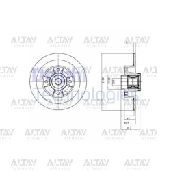 FREN DISKI MEGANE II 02-08 / CLIO III 05-12 ABSLI PORYALI RULMANLI ARKA DÜZ 240-4 ADET