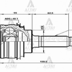 AKS KAFASI DIŞ COROLLA 02-03 / CARINA 93-97 / ABSLİ 48 DİŞ 26X56X23