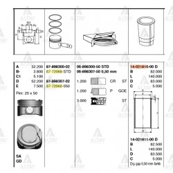PİSTON SEGMANLI COROLLA 00-06 1.6L VVT-I 1ZZFE - 3ZZFE 79.00mm 050