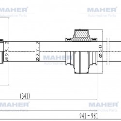 AKS KOMPLE ÖN I-30 07-11 / CEED 07-11 BENZİNLİ SAĞ ABSLİ 46 DİŞ 941mm