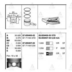 PİSTON SEGMANLI CIVIC 96-00 1.6 050