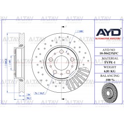 FREN DİSK S70 / V70 / S80 DELİKLİ KAPLAMALI FREN DİSK S70 / V70 / S80 DELİKLİ KAPLAMALI