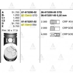 PİSTON SEGMANLI CANTER 511 / 711 4M40 STD