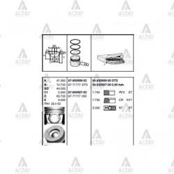 PİSTON SEGMANLI I-30 12-15 / BLUE 11-15 / CEED 12-18 / CERATO 09-15 1.6 DİZEL STD