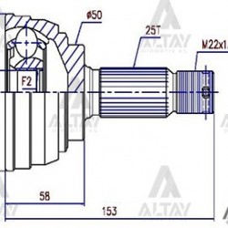 AKS KAFASI DIŞ ACCENT  95-06 / GETZ 03-06 / ABSLİ 29 DİŞ BENZİNLİ 25X50X22