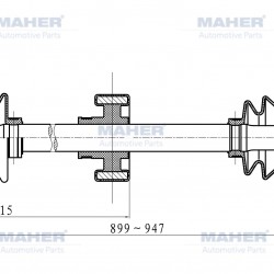 AKS KOMPLE ÖN JAZZ 02-08 / SAĞ M-T 1.4 899mm