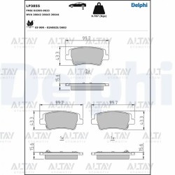 FREN BALATA ELANTRA 21= DİSK ARKA