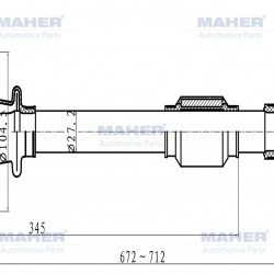 AKS KOMPLE ÖN IX-20 10-14 / VENGA 10= / 1.4 DİZEL M-T SOL ABSLİ 46 DİŞ 672mm