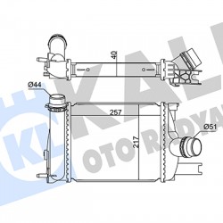 TURBO RADYATÖRÜ (INTERCOOLER) LOGAN II 12= / SANDERO II 13= / CAPTUR 13= / CLIO IV 12= / 0.9 TCE