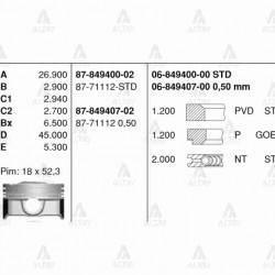 PİSTON SEGMANLI I-30 12-16 / IX-35 10-15 / SPORTAGE 11-16 / IX-20 10-13 1.6 BENZİNLİ 050 PİSTON SEGMANLI I-30 12-16 / IX-35 10-15 / SPORTAGE 11-16 / IX-20 10-13 1.6 BENZİNLİ 050