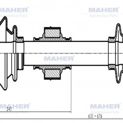 AKS KOMPLE ÖN GETZ 03-11 / DİZEL SOL ABSLİ 48 DİŞ 631mm