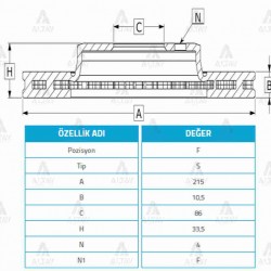 FREN DİSKİ CARRY    86-99 SK410 / ALTO 92-01 / MARUTI 92-01 / DAMAS 90-99 / ÖN HAVALI 215-4