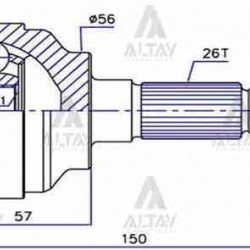 AKS KAFASI DIŞ 323  95-00 LANTIS / 323 95-00 FAMILIA / 26X56X30