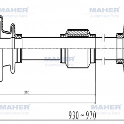 AKS KOMPLE ÖN ACCENT 11= BLUE / DİZEL SAĞ M-T 1.6 ABSLİ 48 DİŞ 930mm