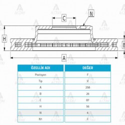 FREN DİSKİ PREGIO  97-09 / ÖN HAVALI 258-6