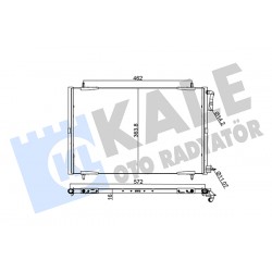 RADYATÖR KLIMA  206 GTI 1.6/2.016V (5016) 98= (MT) KURUTUCUSUZ [BRAZING AL/AL] [552X363X16]