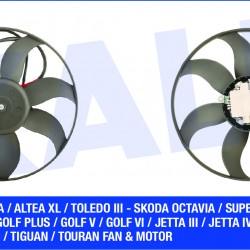 FAN MOTORU GOLF5 / GOLF6 / JETTA / A3 / LEON / CADDY / LEON 04-12 1.4-1.6-1.9 TDI SOL 300W 365mm FAN MOTORU GOLF5 / GOLF6 / JETTA / A3 / LEON / CADDY / LEON 04-12 1.4-1.6-1.9 TDI SOL 300W 365mm
