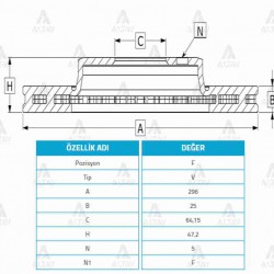 FREN DİSKİ ACCORD 09-15 / ÖN HAVALI 296-5