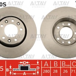 FREN DİSKİ SCUDO II 07= / EXPERT II 07= / JUMPY II 07= / ÖN HAVALI 280-5 (ADET FİYAT)