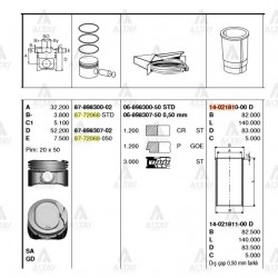 SEGMAN COROLLA 00-06 1.4 - 1.6 / AVENSIS 03-08 1.6 VVTI 3ZZFE 79.00mm STD SEGMAN COROLLA 00-06 1.4 - 1.6 / AVENSIS 03-08 1.6 VVTI 3ZZFE 79.00mm STD