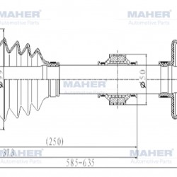 AKS KOMPLE ÖN IX-35 10-15 / SPORTAGE 11-16 / 2.0 DİZEL A/T SOL ABSLİ 48 DİŞ 671mm
