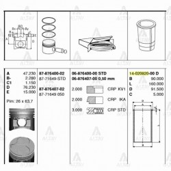 PİSTON SEGMANLI VANETTE LD-23 050 PİSTON SEGMANLI VANETTE LD-23 050
