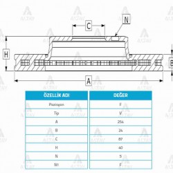 FREN DİSKİ STAREX  97-02 / ÖN HAVALI 254-5