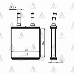 RADYATÖR KALORİFER ACCENT  95-00 / EXCEL 90-94 / ELANTRA 96-01 / GETZ 03-11 BRAZING
