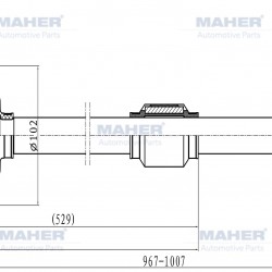 AKS KOMPLE ÖN IX-20 10-14 / VENGA 10= / 1.4 DİZEL M-T SAĞ ABSLİ 46 DİŞ 967mm