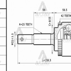 AKS KAFASI DIŞ ALMERA 00-06 / ABSLİ 25X55X22