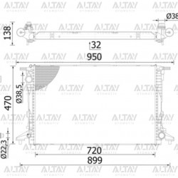 RADYATÖR SU GOLF7 / A3 / LEON / OCTAVİA 13= CHZK-DKLB-CYVA-CJZB-CHPA-CPTA 1.0 TSİ-1.2 TSİ-1.4 TSİ