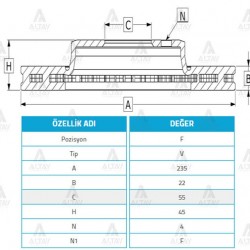 FREN DİSKİ 323  95-98 / FAMILIA 1.5 ÖN HAVALI 235-4