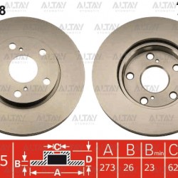 FREN DİSKİ COROLLA 06-13 DİZEL D4D / AURIS 07-13 / RAV4 00-05 BENZİNLİ ÖN HAVALI 273-5  (SET)