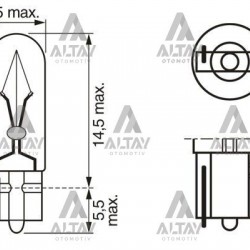 AMPÜL ECO 12V 1.2W GÖSTERGE AMPÜLÜ DİPSİZ T5