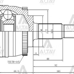 AKS KAFASI DIŞ PRIMERA  96-00 2.0 / 00-02 1.6 -2.0 / ABSLİ 27X56X32