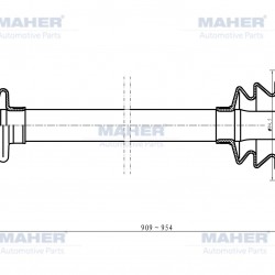 AKS KOMPLE ÖN CIVIC  92-95 / SOL M-T / A-T 1.5 ABSLİ 50 DİŞ 909mm