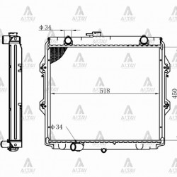 RADYATÖR SU HILUX  98-05 2.4cc 26mm M-T BRAZING