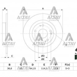 FREN DİSKİ CIVIC 16-21 FC5 1.5 TURBO RS / ARKA DÜZ 282-5 FREN DİSKİ CIVIC 16-21 FC5 1.5 TURBO RS / ARKA DÜZ 282-5