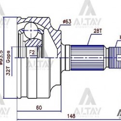 AKS KAFASI DIŞ ACCORD 03-08 BENZİNLİ 28X32X63