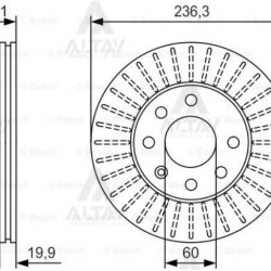 FREN DİSKİ VECTRA A    88-95 / ASTRA F 91-98 / CORSA B 93-00 / COMBO B 94-01 / ÖN HAVALI 236-4