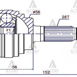 AKS KAFASI DIŞ COROLLA    88-02 / 1.3-1.6 26X23X56X150