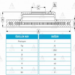 FREN DİSKİ SWIFT 06-10 4x4 / SPLASH 05-13 / ÖN HAVALI 251-4