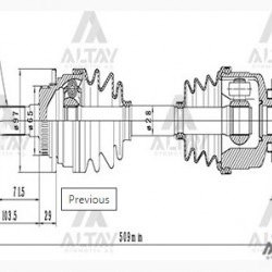 AKS KOMPLE ÖN B-2500  97-06 / RANGER 97-06 / 4X4 SOL ABSLİ 44 DİŞ 579mm