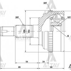 AKS KAFASI DIŞ ACCORD 98= ABSLİ 28X64X32