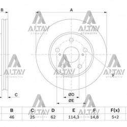FREN DİSKİ COROLLA 19= BENZİNLİ 1.6 / 1.5 / HYBIRD 1.8 / YARIS CROSS 1.6 ÖN HAVALI 282-5 FREN DİSKİ COROLLA 19= BENZİNLİ 1.6 / 1.5 / HYBIRD 1.8 / YARIS CROSS 1.6 ÖN HAVALI 282-5